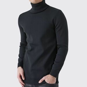 MAN boohoo Black Turtleneck Sweater